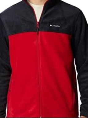 Columbia Red and Black Men's Lightweight Fleece Jacket